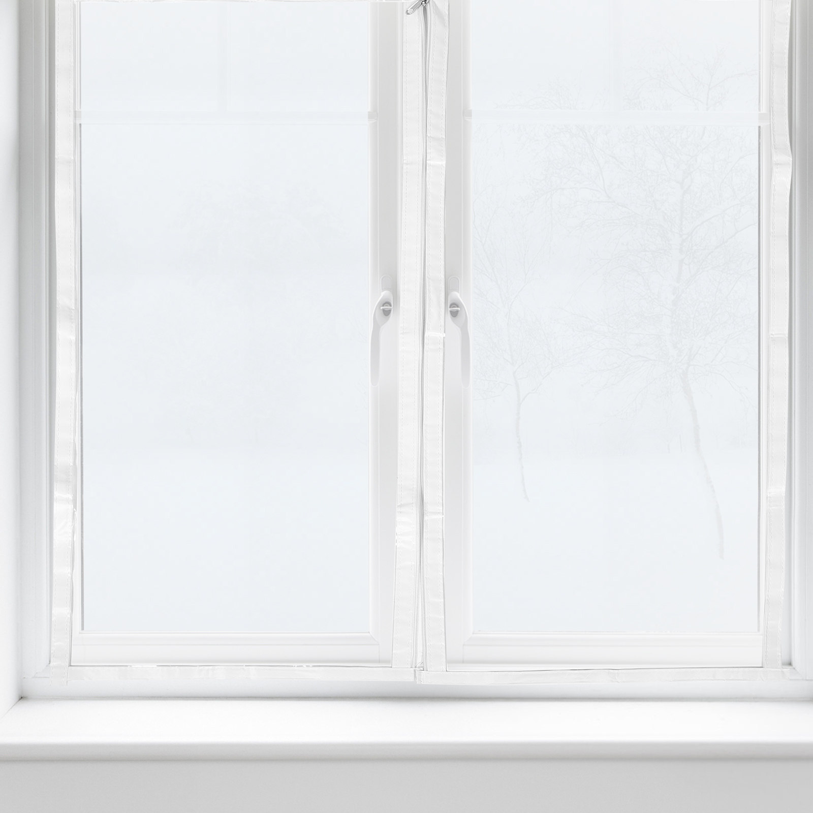 Window Insulation Film - Robuste Winter-Fensterisolierfolie mit Reißverschluss für Einfaches