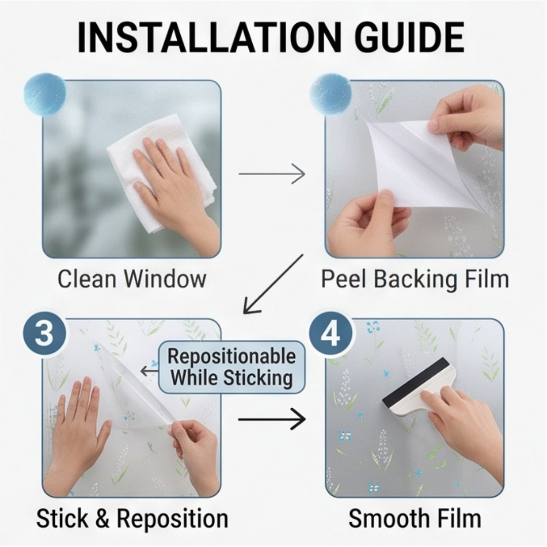 Selbstklebende blaue Wildblume – Window Insulation Film Bewertung und Preis